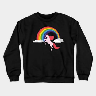 Unicorn With Rainbow Funny T shirt Crewneck Sweatshirt